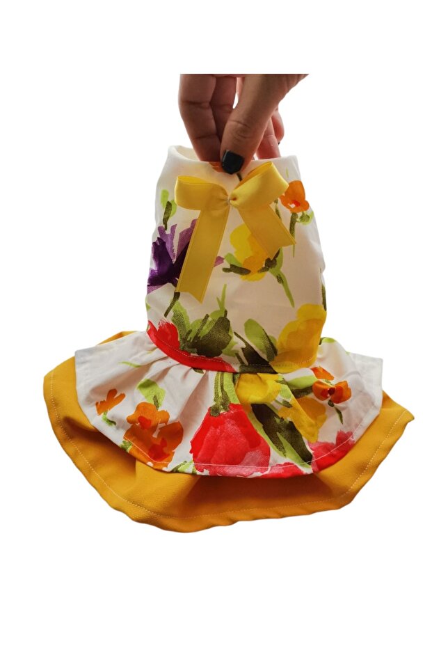 Cat Dog Clothes Floral Casual Dress