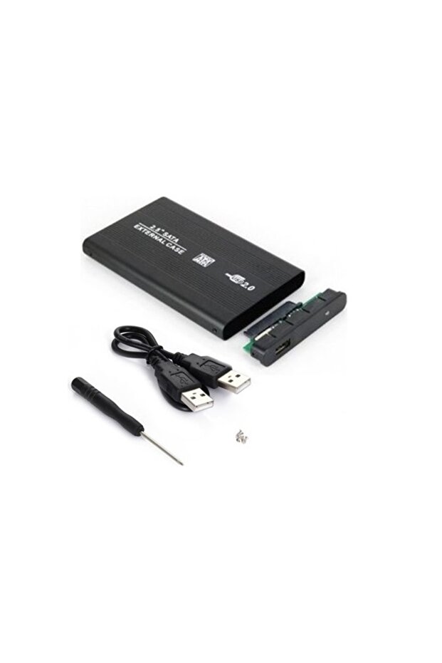 صندوق قرص صلب 2.5 Usb Sata HDD هيكل من الألومنيوم - صندوق قرص صلب خارجي HDD - أسود