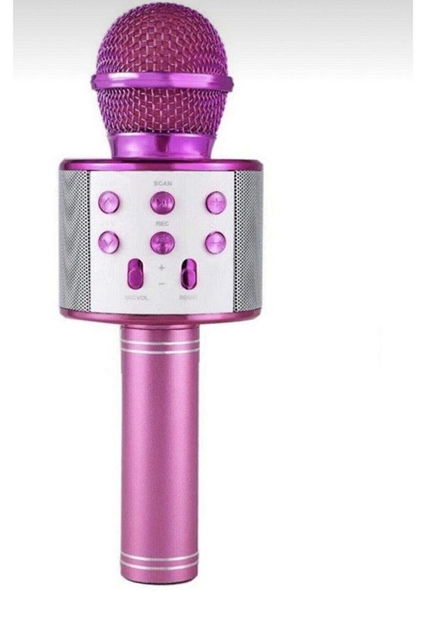 858 Karaoke Mikrofon Bluetooth Hoparlör Aux Usb Mikro Sd Kart Girişli Parti Eğlence Mikrofonu - 1