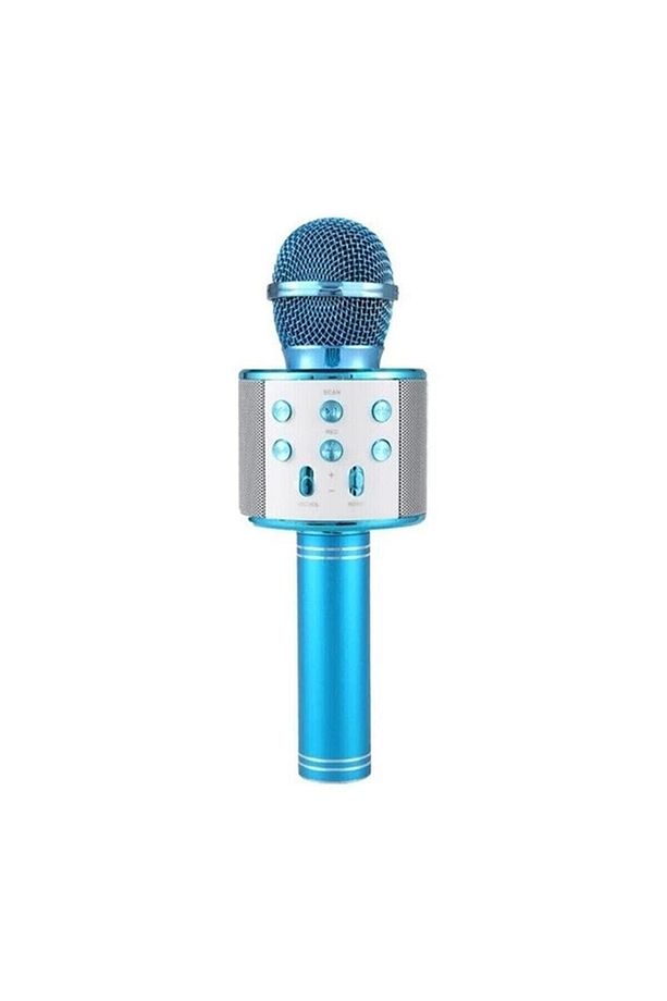 858 Karaoke Mikrofon Bluetooth Hoparlör Aux Usb Mikro Sd Kart Girişli Parti Eğlence Mikrofonu - 1
