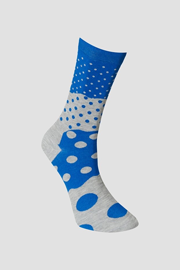 Men's Blue-Gray Patterned Socks - 1