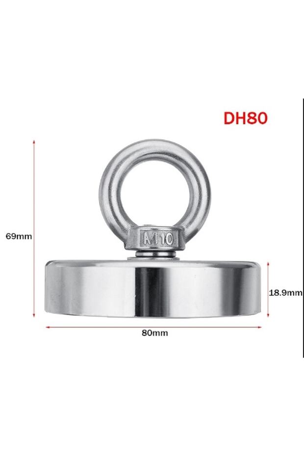Magnet Fishing Halatlı Eldivenli Neodyum Pot Mıknatıs Seti, 80mm Büyük Kancalı Mıknatıs Balıkçılığı - 5