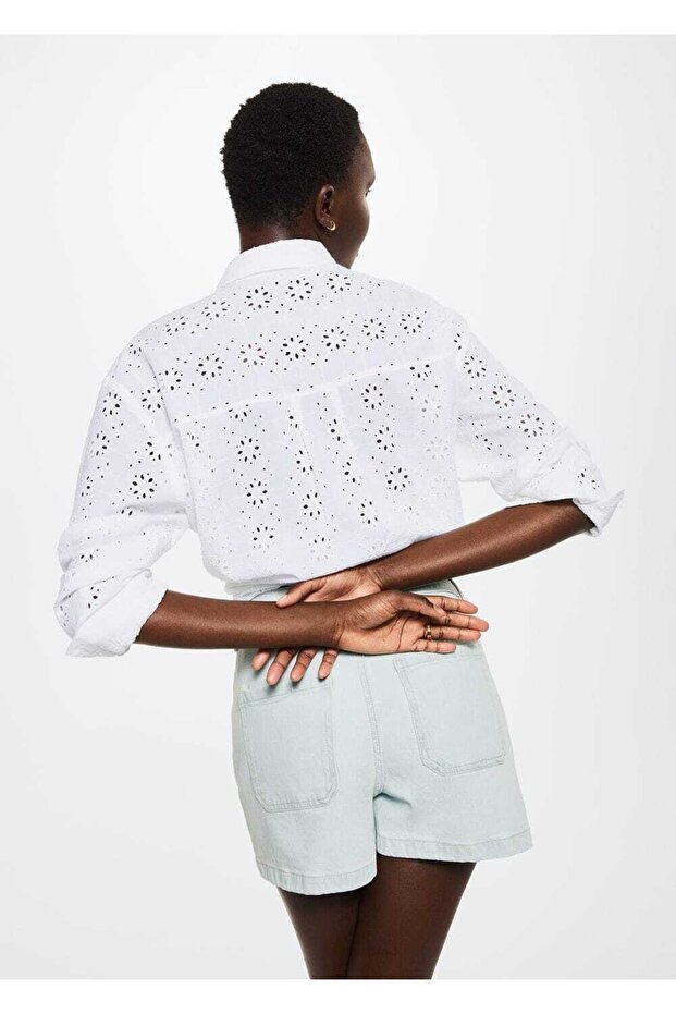 Denim Slim Şort - 4