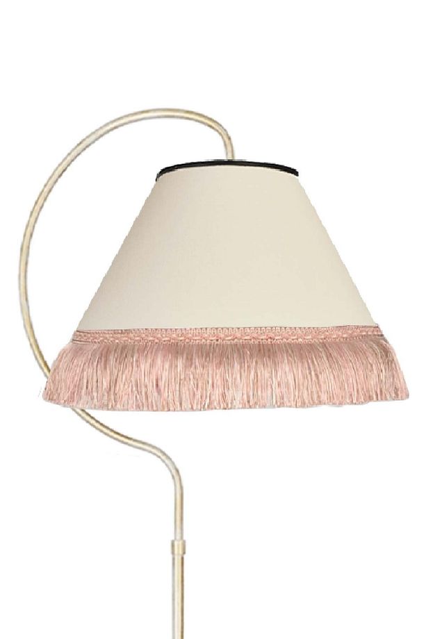 Aydınlatma Lambader Çise Elips Krem Sarı Patina Abajur Krem Püskül Pembe - 3