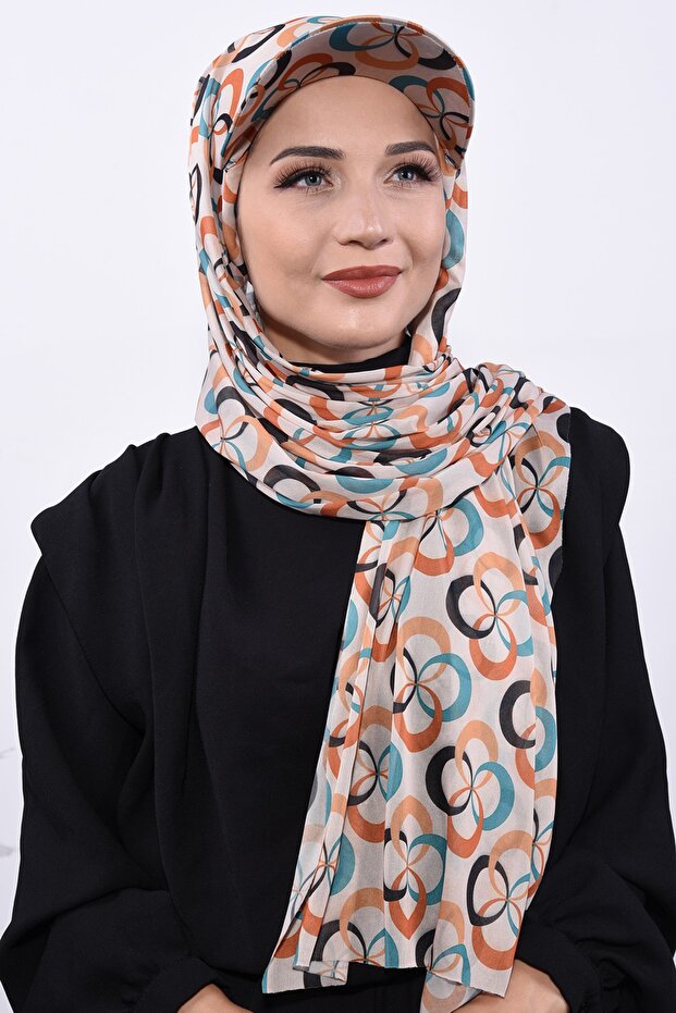 قبعة منقوشة شال الكولاج - 2