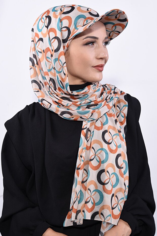 قبعة منقوشة شال الكولاج - 3