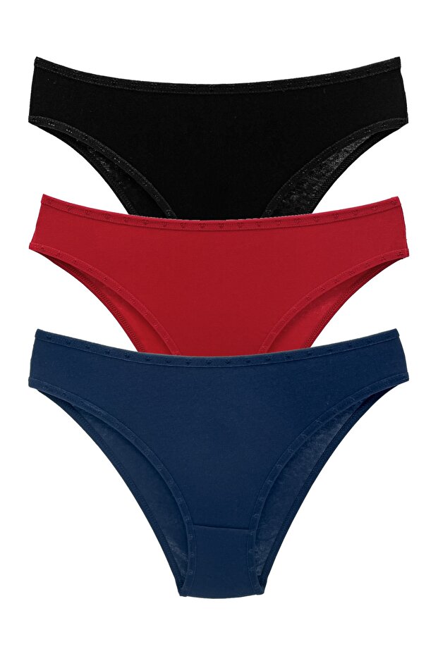 3-Piece Cotton Heart Rubber Slip Women's Panties