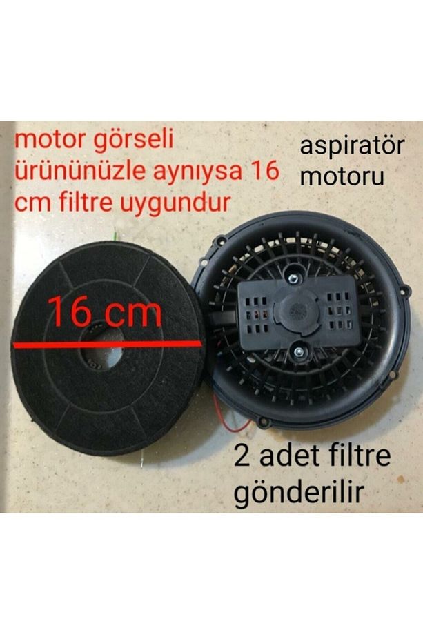 Aspiratör Orjinal % 100 Aktif Karbon Filtre Çift Motorlu Aspiratörlere Uygun 16 Cm - 1
