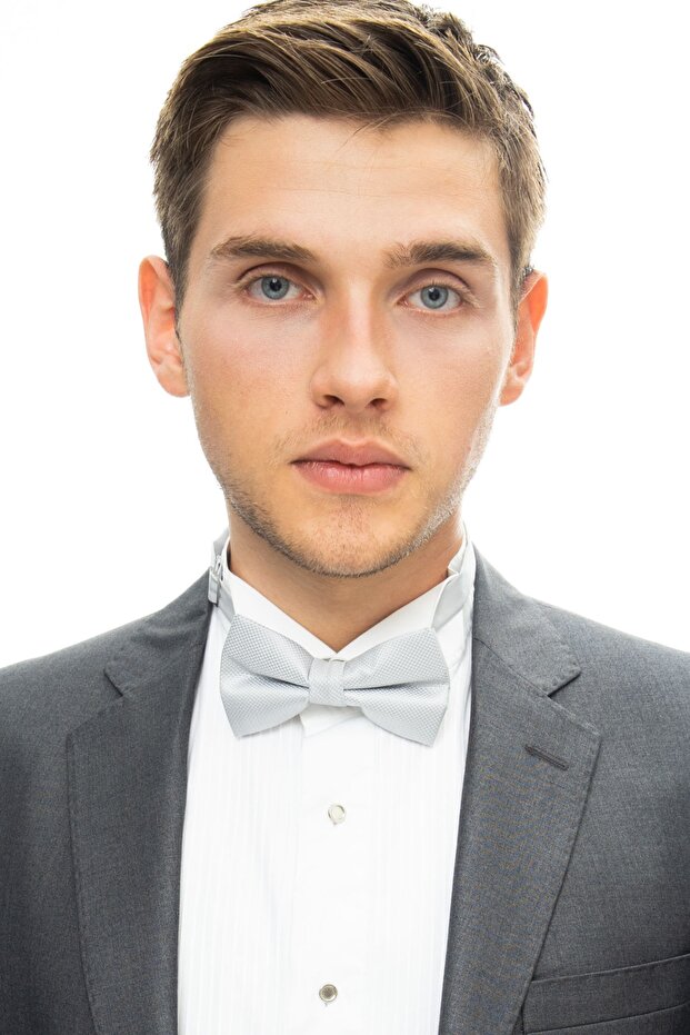 ربطة عنق منقوشة باللون الرمادي أكسفورد - 2