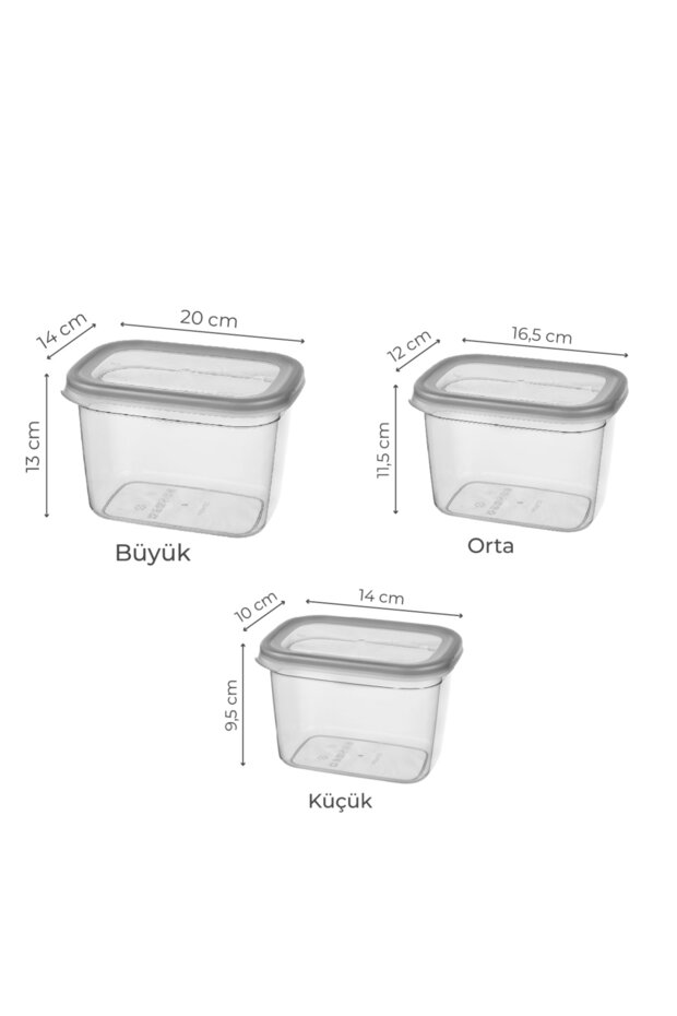 Peggy 9-Piece Rectangular Storage Container Deep 3x (2300 Ml, 1300 Ml, 800 Ml) - 3