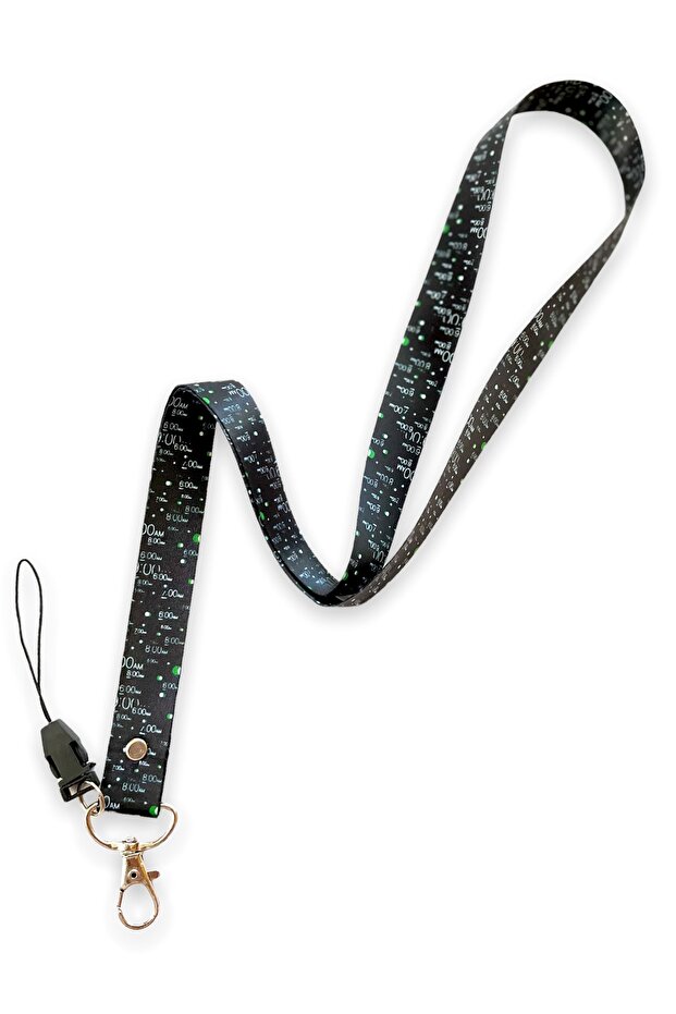 Alarm Patterned Neck Lanyard Phone Strap