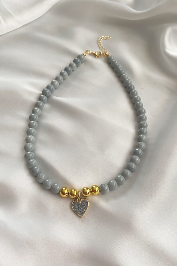 Simli Kalp Uçlu Kolye - 4