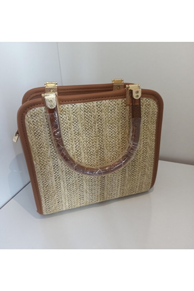 Kadın Taba Hasır Omuz Çanta - 3