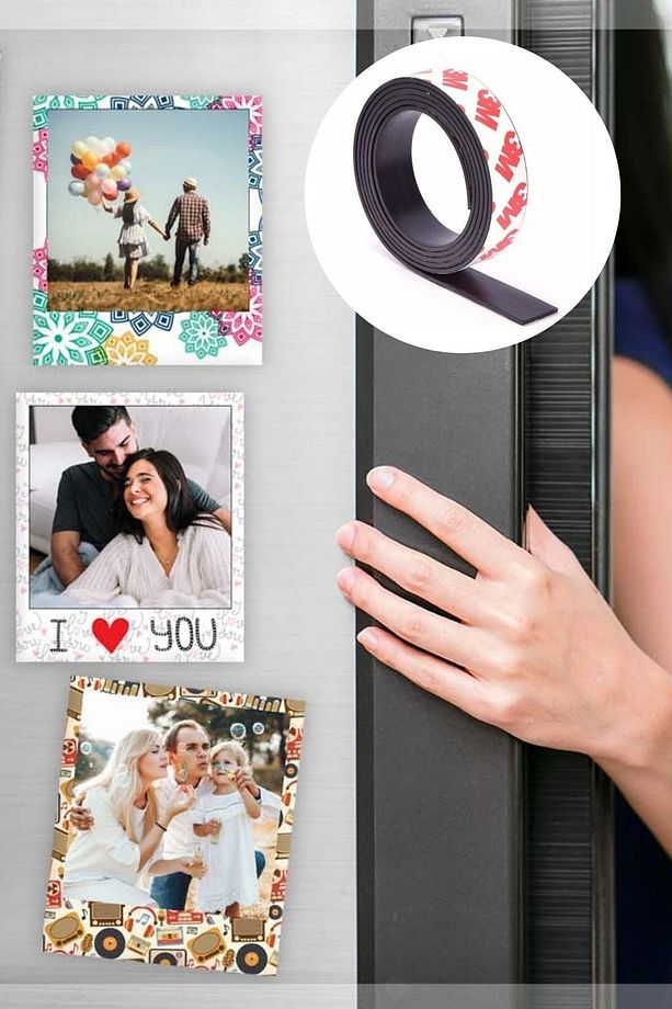 Yapışkanlı Şerit Mıknatıs Magnet Kes Kullan Güçlü Sağlam Rulo Çıkarılması Kolay Siyah 2cm X 1 Mt - 1