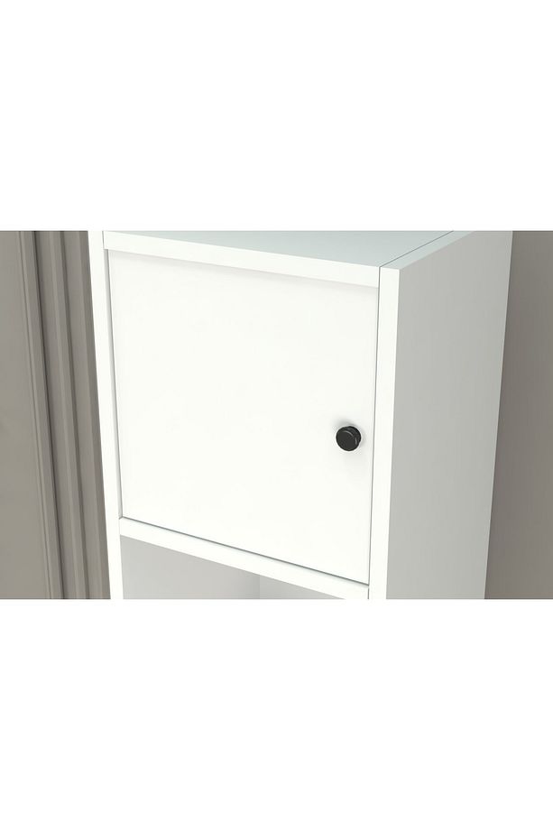 Tek Kapakli Rafli Kitaplik 65 cm Beyaz Ktp-1204-ç - 4