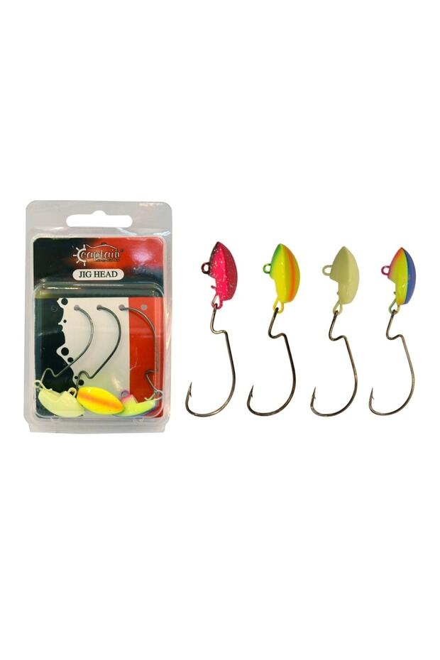 Current Offset Iğneli Jig Head 4lü Mix Set 10gr - 1