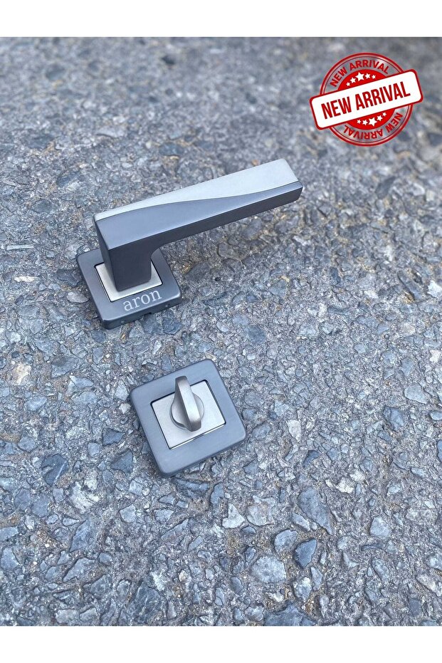 Sofuoğlu Stainless Lux Derya (MATT ANTHRACITE) Square Rosette (BATHROOM - WC) Door Handle Aluminum / Steel