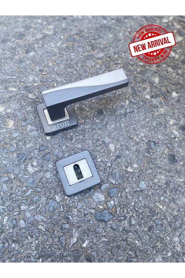 Sofuoğlu Stainless Lüx Derya (MATTE ANTHRACITE - SATIN) Square Rosette (ROOM) Door Handle Aluminum / Steel