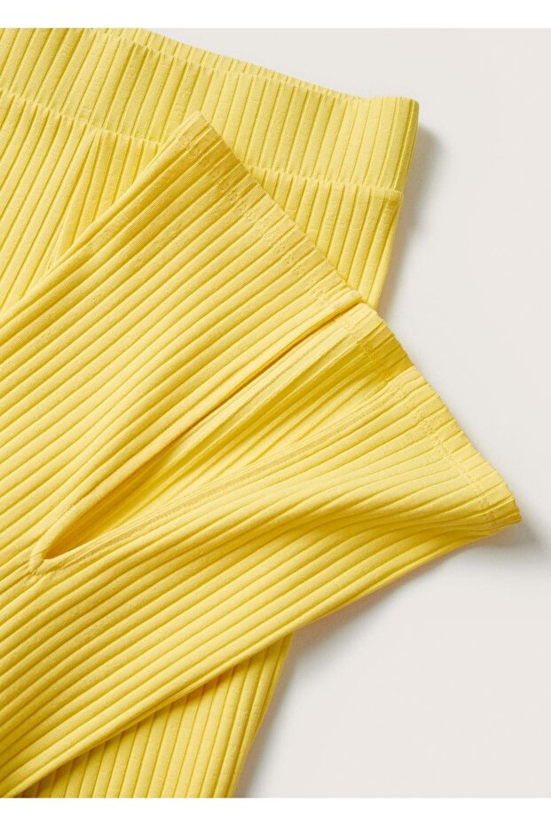 Yan Yırtmaçlı Triko Pantolon - 6