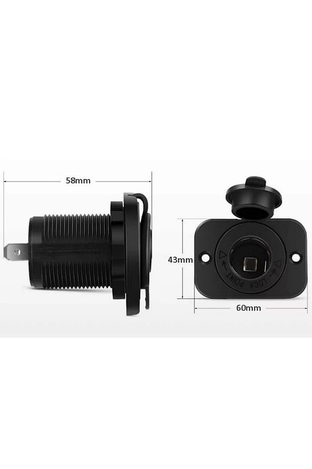 Oto Çakmak Fiş Çakmaklık Dişi Pano Tip 30 Mm Şase Monteli Tekli Pano Marin Uyumlu - 3