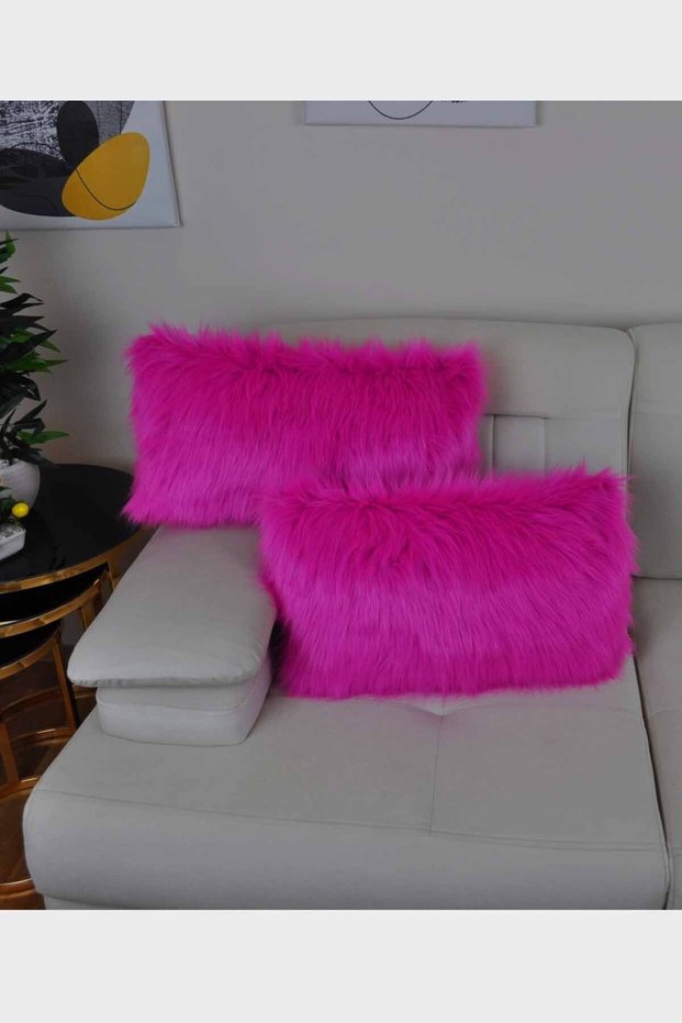 Plush Throw Pillow Cover Imported Premium Fabric - Fuchsia