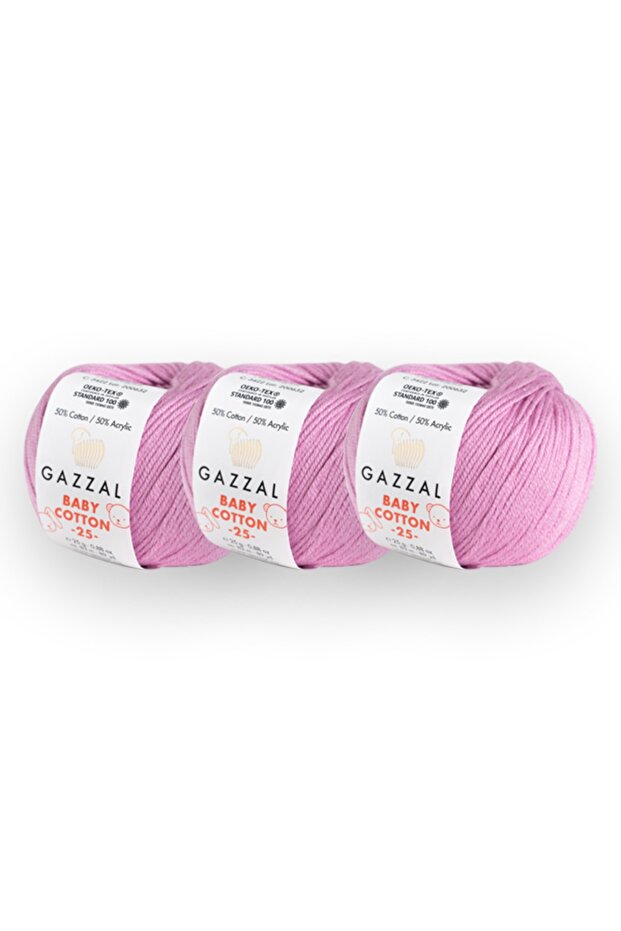 Baby Cotton 25gr 3 Pack Amigurimi Punch Hand Knitting Yarn Taka Yarn (3422)