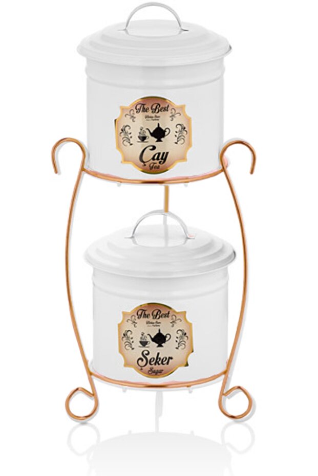 Metal Tea Sugar Holder - Top & Coffee Salt Sugar Box, Roz Stand