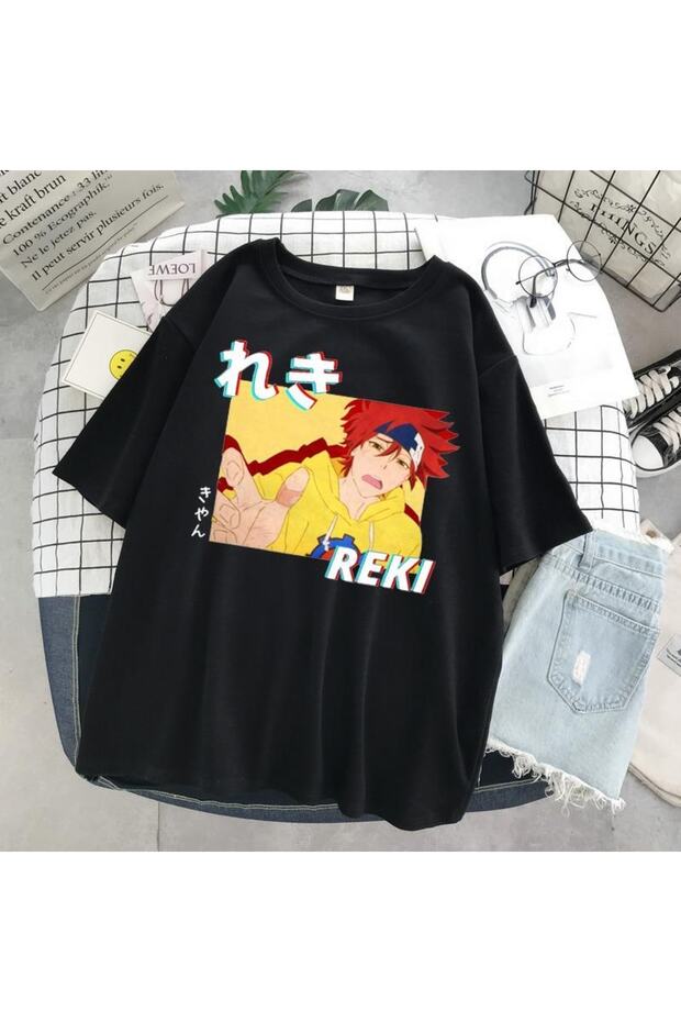 Unisex Black Skateboard Anime Infinity T-Shirt M97