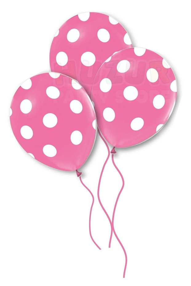Pink Polka Dot Balloon 10 Pieces 30 Cm Birthday Party Balloon White Dot Detailed Quality Ornament