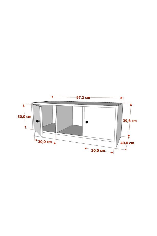 Rafli Dolapli Puflu Ayakkabilik Beyaz 100 Cm Ayk-1004-ç - 4
