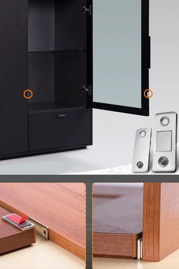 ® 2 Çift Çok Amaçlı Kapı Kapak Dolap Çekmece Mobilya Durdurucu Kapatıcı Mıknatıslar - 5