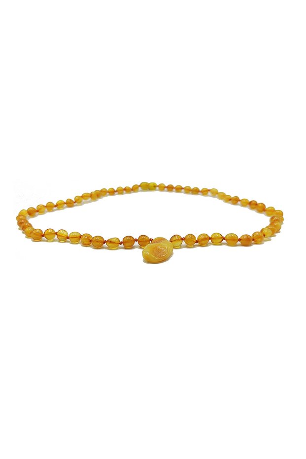 Certified Amber Adult Necklace with Drop Tip, Mother's Necklace, Guatr Necklace, 45 cm Health Necklace