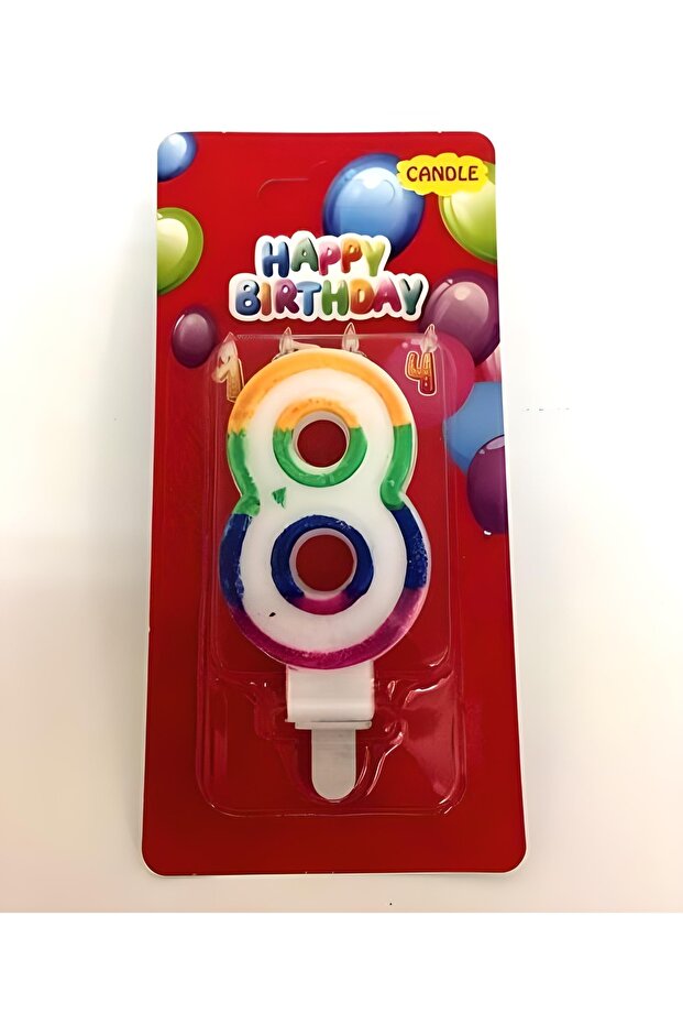 Mini Party Store 8 Year Old Colorful Number Candle