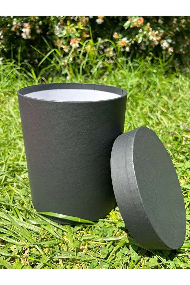 Yuvarlak Silindir Siyah Hediye Kutusu Ø15cmx18cm - 5