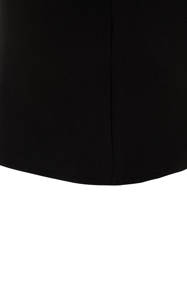Siyah A-line/Çan Dokuma Mini Etek TWOAW23ET00082 - 6