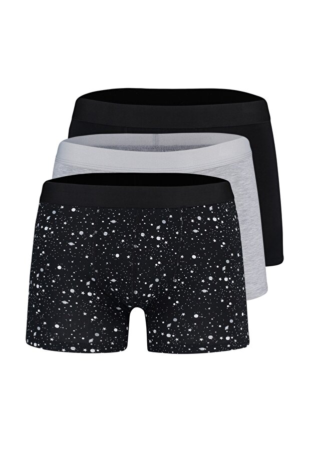 Multicolor 3-Piece Space Pattern-Flat Pack Boxers Tmnaw23Bx00023
