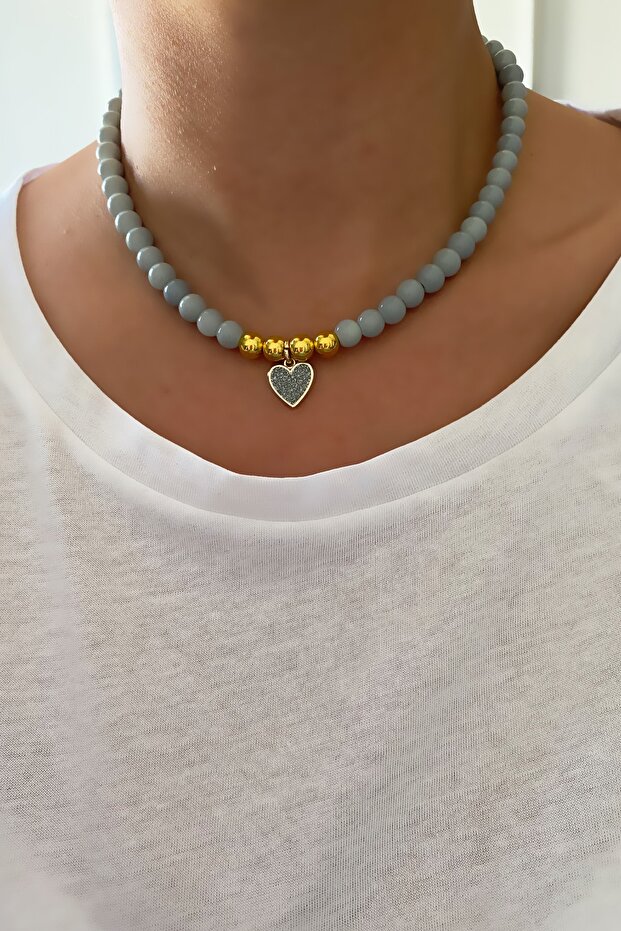 Simli Kalp Uçlu Kolye - 3