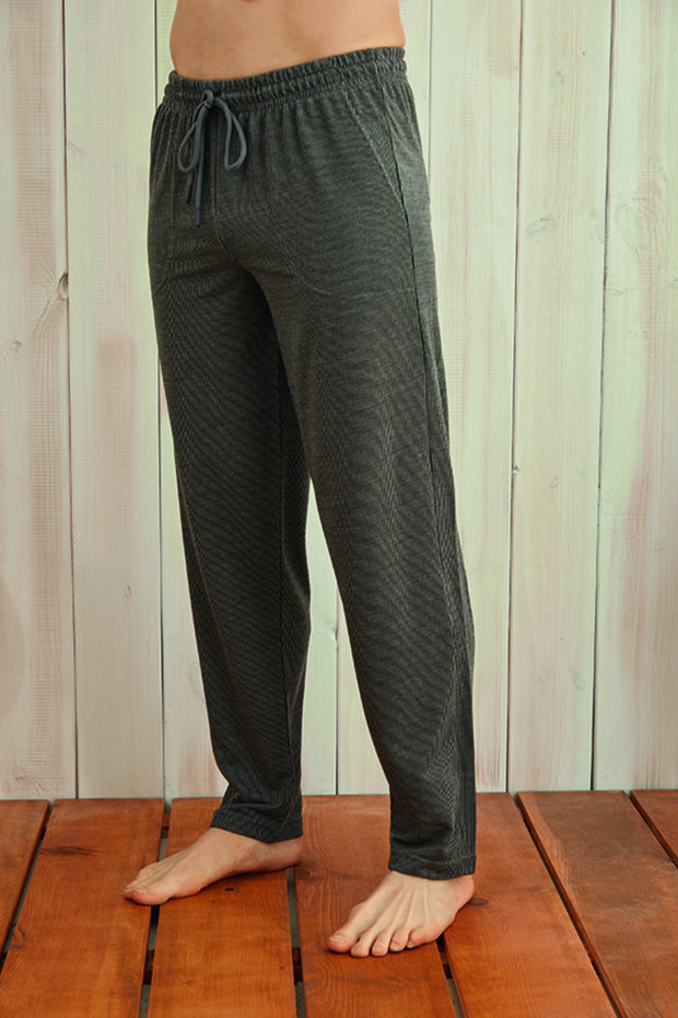 Thin Single Bottom Oversize Large Size Striped Combed Cotton Pajamas