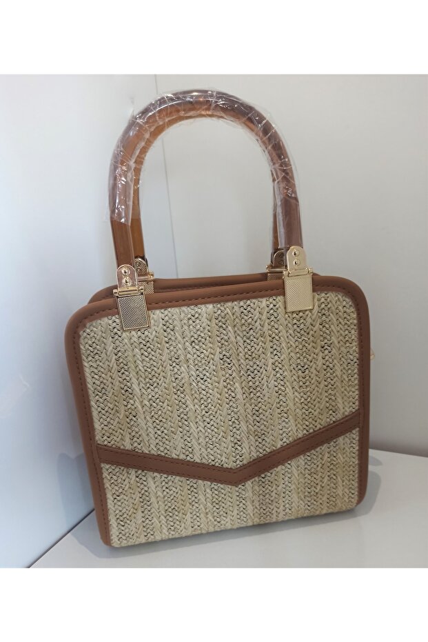 Kadın Taba Hasır Omuz Çanta - 1