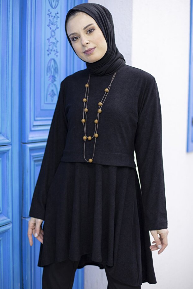 Kolyeli Tunik - Siyah - 1