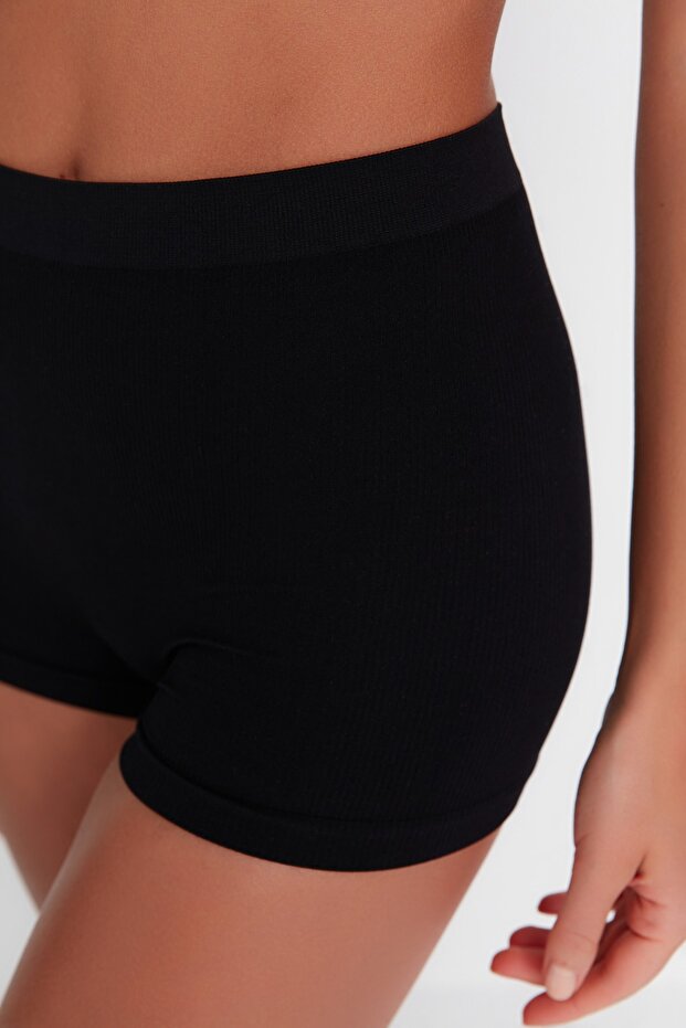 Siyah Seamless/Dikişsiz Boxer Örme Külot THMAW23KU00135 - 3