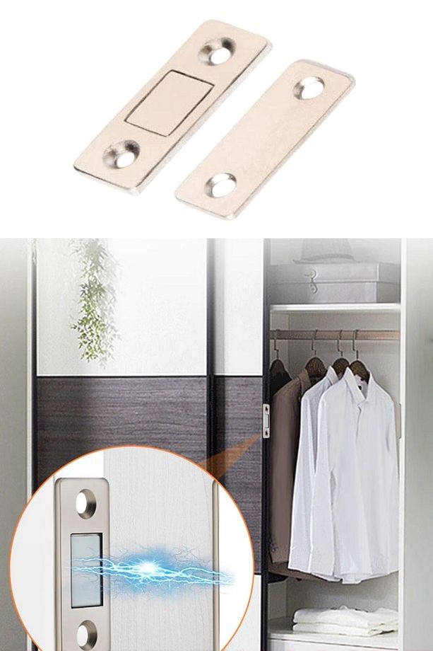 ® 2 Çift Çok Amaçlı Kapı Kapak Dolap Çekmece Mobilya Durdurucu Kapatıcı Mıknatıslar - 7