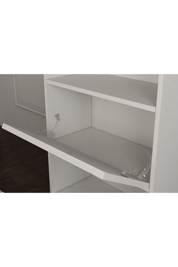 Düşer Kapaklı Raflı Çok Amaçlı Dolap Beyaz 65 Cm Ça-d-1062-ç - 4