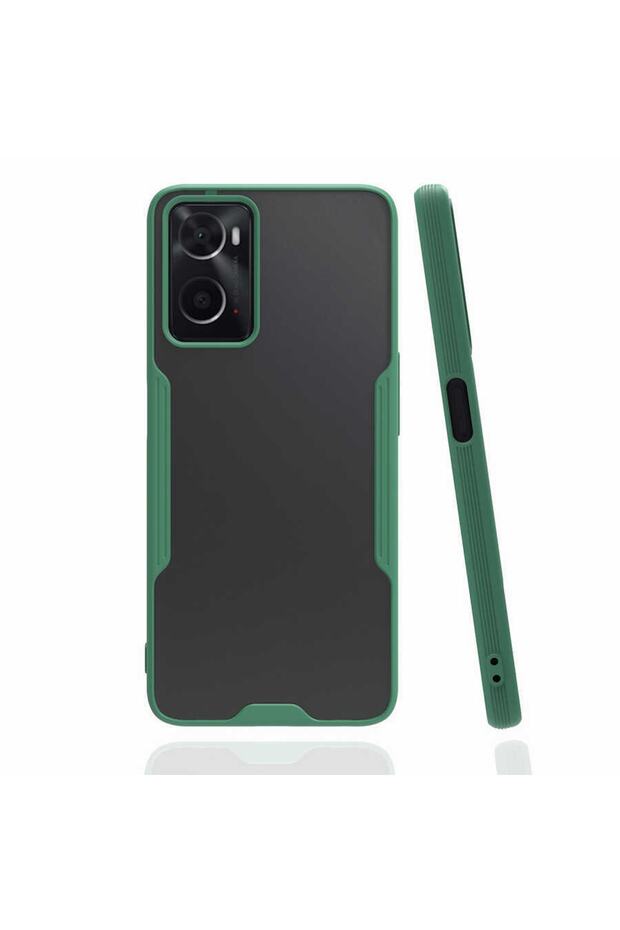 غلاف هاتف اوبو A96 4G مع حماية للكاميرا وظهر سيليكون شفاف