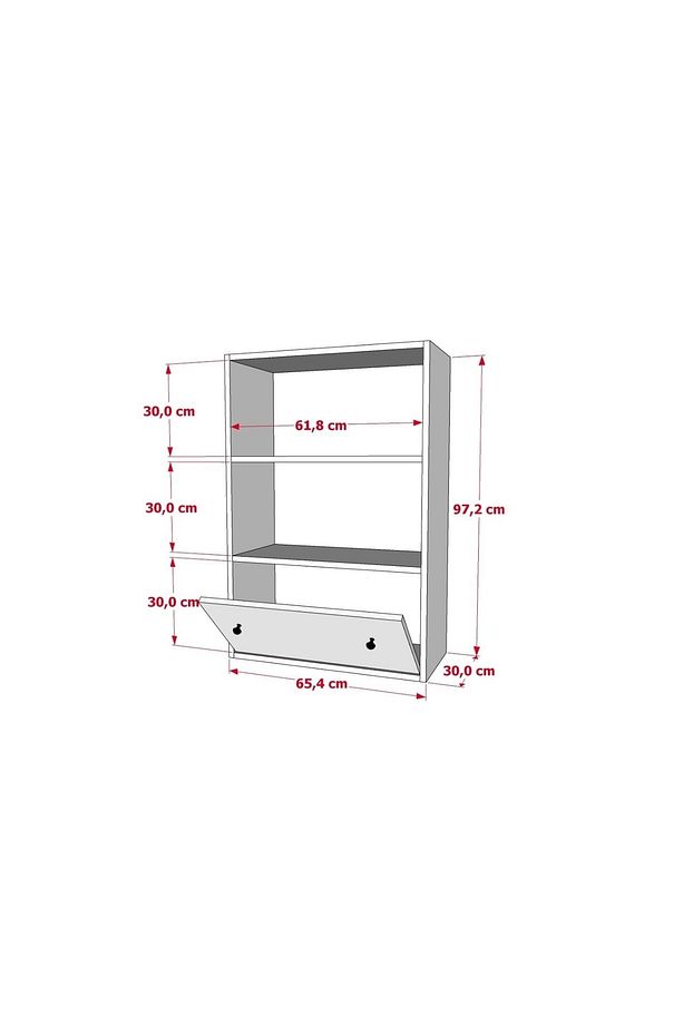 Düser Kapakli Rafli Çok Amaçli Dolap Beyaz 65 Cm Ça-d-1051-ç - 5