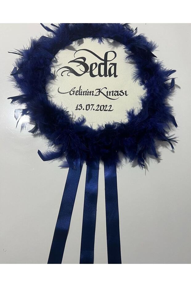 Isme Özel Otriş Süslü Deri Tef Kına Gecesi Gelin Tefi 30cm Vurmalı Çalgı Müzik Aleti - 1
