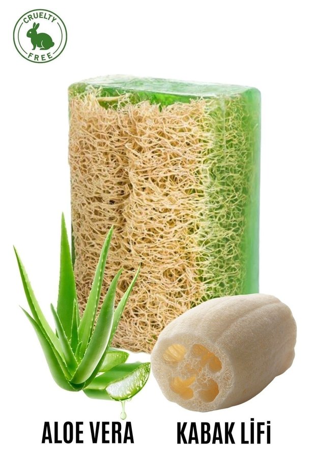Aloe Vera and Pumpkin Fiber Soap - 100% Vegan + Handmade + Natural Moisturizing Soap - 130 Gr