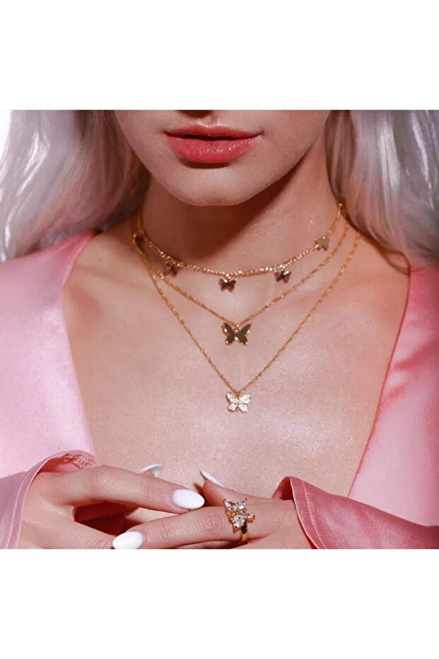 The Complement to Your Elegance: Multi-Layer Butterfly Necklace - 1