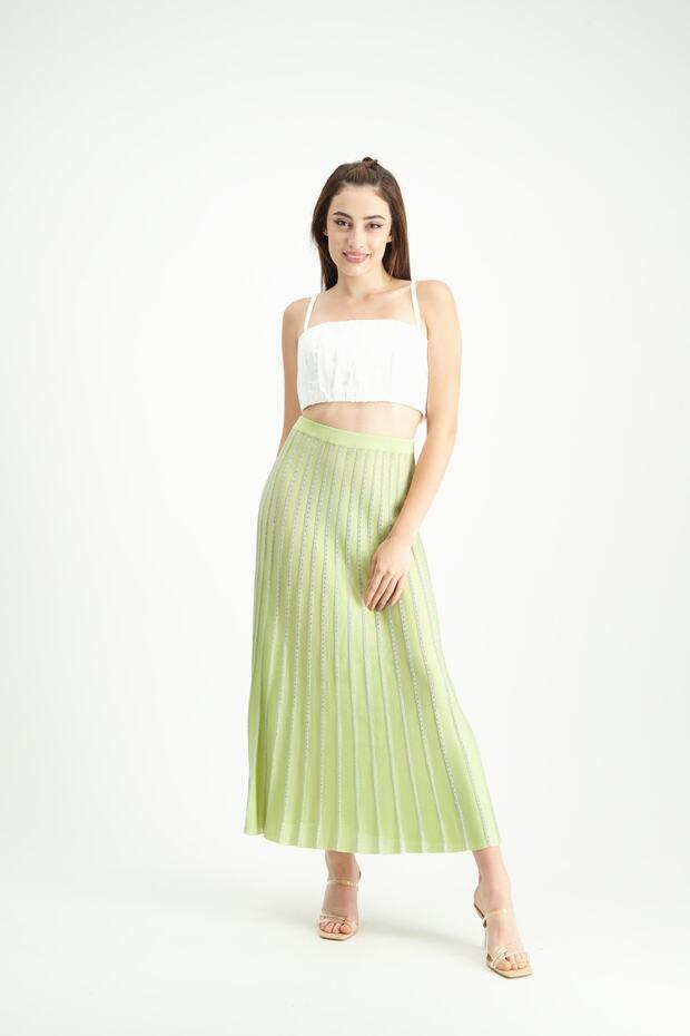 Kadın Neon Triko Etek - 1