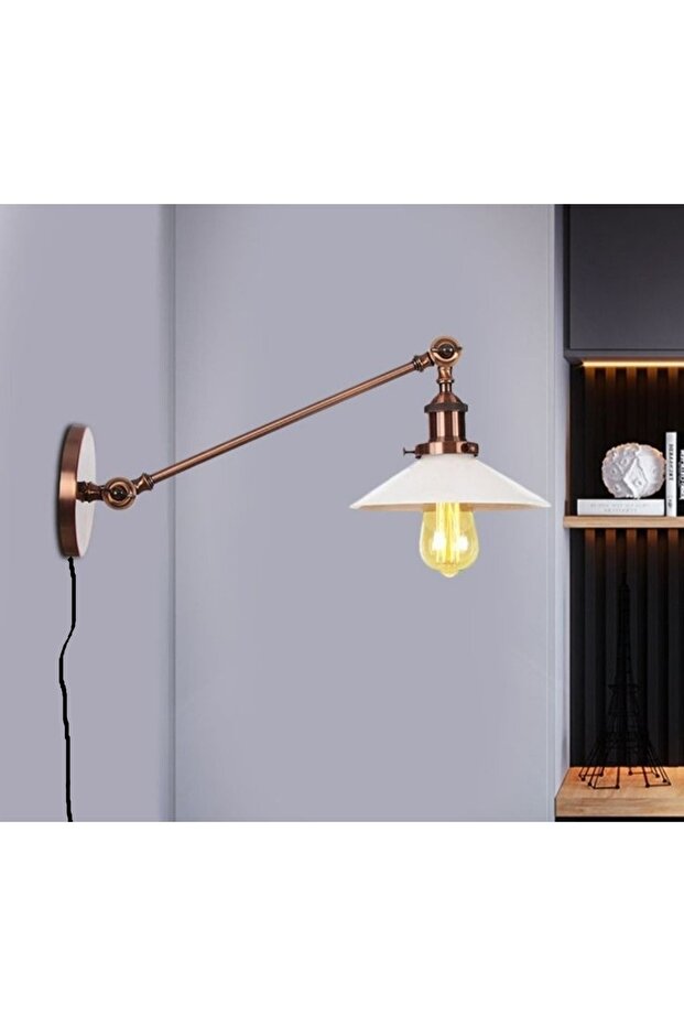 Mylights Copper Antique Cable Switched Wall Sconce Reading Lamp